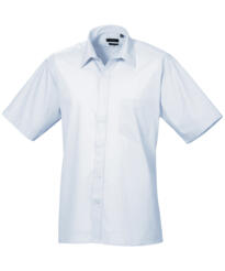 Premier PR202 - Short Sleeve Poplin Shirt - Light Blue