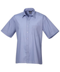 Premier PR202 - Short Sleeve Poplin Shirt - Mid Blue