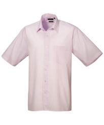 Premier PR202 - Short Sleeve Poplin Shirt - Pink