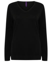 Henbury HB721 - Ladies V-neck Jumper - Black