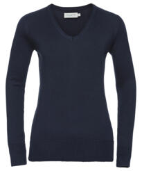 Russell Women's V-neck Knitted Sweater - French Navy