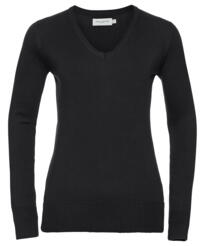 Russell Women's V-neck Knitted Sweater - Black