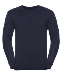 Russell V-neck Knitted Sweater - French Navy