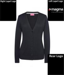 Magma Global V-Neck Cardigan [Embroidered] - Black