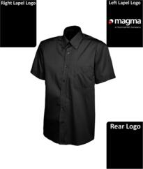 Magma Global Mens Oxford S/S Shirt [Embroidered] - Black