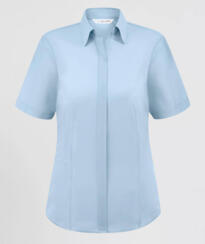Disley Women's Classic Fly Front Short Sleeve - Light Blue 