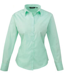 Premier PR300 - Ladies Poplin Long Sleeved Blouse - Aqua