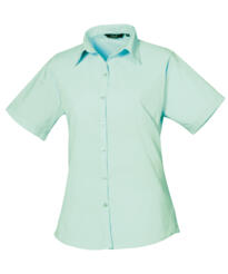 Premier PR302 - Ladies Poplin Short Sleeved Blouse - Aqua