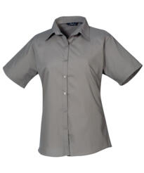 Premier PR302 - Ladies Poplin Short Sleeved Blouse - Dark Grey