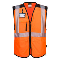Portwest PW3 Hi-Vis Executive Vest - Orange / Black