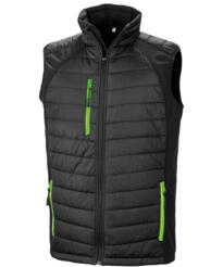 RESULT R238X compass padded softshell gilet - Black / Lime Green