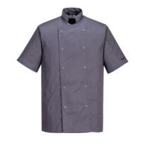 Portwest Cumbria Chefs Jacket S/S - Slate Grey