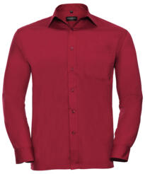 Russell Long Sleeve Poplin Shirt - Classic Red