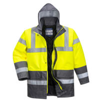 Portwest S466 - Hi-Vis Contrast Winter Parka Jacket - Yellow / Grey