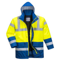 Portwest S466 - Hi-Vis Contrast Winter Parka Jacket - Yellow / Royal