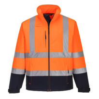 Portwest S425 - Hi-Vis Contrast 3 Layer Softshell - Orange / Navy
