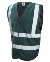 LEO W05 Pilton - Hi-Vis Ecoviz Reflective Waistcoat - Bottle Green
