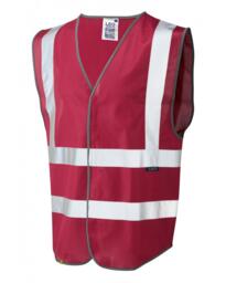 LEO W05 Pilton - Hi-Vis Ecoviz Reflective Waistcoat - Maroon