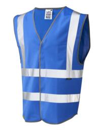 LEO W05 Pilton - Hi-Vis Ecoviz Reflective Waistcoat - Royal Blue