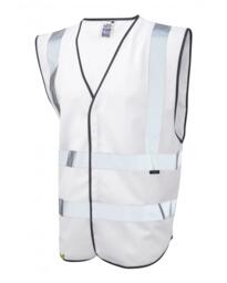 LEO W05 Pilton - Hi-Vis Ecoviz Reflective Waistcoat - White