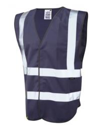 LEO W05 Pilton - Hi-Vis Ecoviz Reflective Waistcoat - Navy