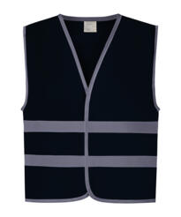 YOKO YK102 - Hi-vis reflective border Childrens Vest - Navy
