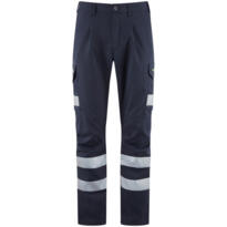 LEO CT05 Winford - Hi-Vis Ecoviz Polyester Stretch Cargo Trousers - Navy