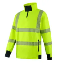 Future Garments SS104 - Hi-Vis 1/4 Zip Sweatshirt  - Yellow / Navy