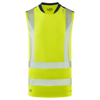 Leo V03 Bradwell - Hi-Vis EcoViz® Performance+ Sleeveless T-Shirt - Yellow