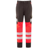 LEO CL05 Winswell - Hi-Vis Ecoviz Womens Lightweight Polyester Stretch Cargo - Red / Grey