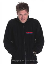 Costco Full zip Fleece Jacket [Embroidered] - Black