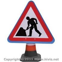 Enitial ROAD CONE SIGN - Men at work