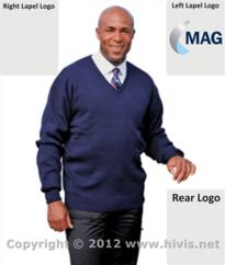 MAG V-neck Sweater [Embroidered] - Black