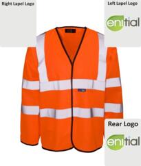 Enitial Long Sleeved High Vis Vest [Printed] - Orange