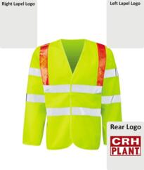 CRH Plant HiVis Red Braced L/Sleeved Vest Printed - Yellow