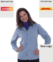 DHL Ladies Shirt L/S [Dual Logo] - Light Blue