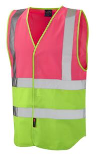 Leo HiVis Two Tone Vest - Pink / Lime Green