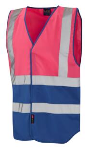 Leo HiVis Two Tone Vest - Pink / Royal Blue