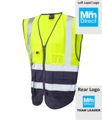 MandM Direct Contrast Vest [Printed Team Leader] - Blue / Yellow