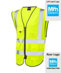 MandM Direct HiVis Exec Vest [Printed Contractor] - Yellow