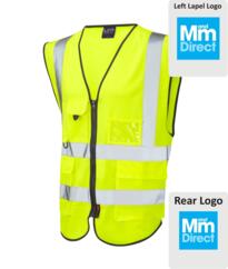 MandM Direct HiVis Exec Vest [Printed] - Yellow