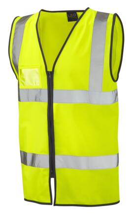 LEO W02 Rumsam - Hi-Vis Ecoviz Zipped Waistcoat with ID Pocket - Yellow