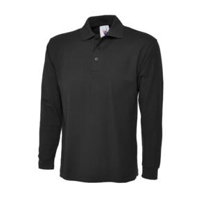 Uneek UC113 - Long Sleeve Classic  Polo Shirt 220gsm - Black