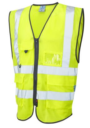 LEO W20 Cobbaton - Hi-Vis Ecoviz Mesh Superior Waistcoat - Yellow