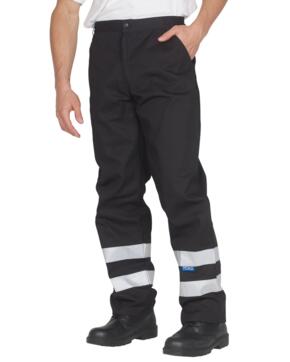 Yoko YK074 - Hi-Vis Polycotton Cargo Trousers - Black