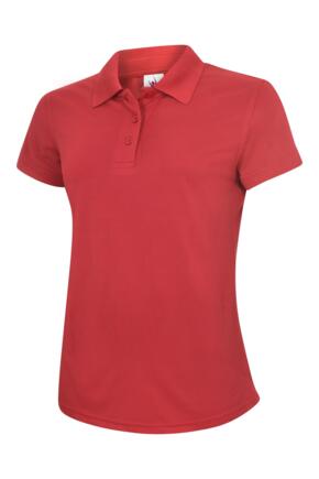 Uneek UC128 - Ladies Ultra Cool Polo Shirt 200gsm - Red