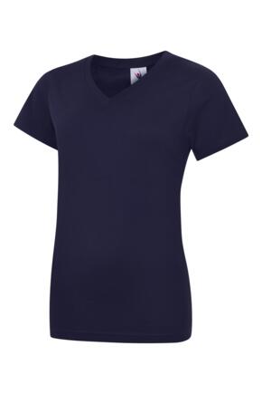 Uneek UC319 180GSM - Ladies Classic V-Neck Tee Shirt - Navy Blue