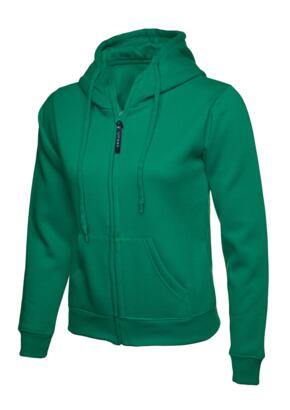 Uneek UC505 - Ladies Classic Full Zip Hooded Sweatshirt 300gsm - Kelly Green