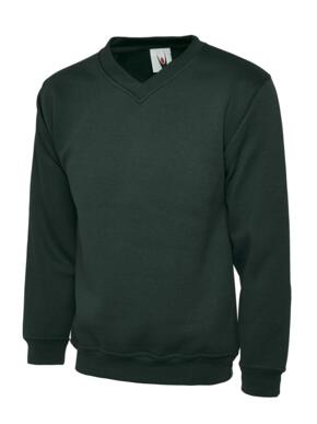 Uneek UC206 - Childrens Classic V-Neck Sweatshirt 300GSM  - Bottle Green