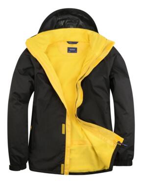 Uneek UC621 - Deluxe Outdoor Jacket - Black / Submarine Yellow